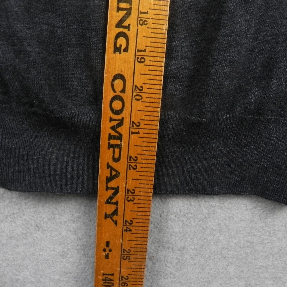 Banana Republic Sweater Mens Medium Merino Wool Crew Neck Charcoal Gray Pullover